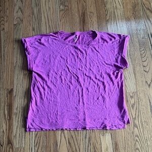 J. Crew Linen Pink/Purple Short Sleeve Tee